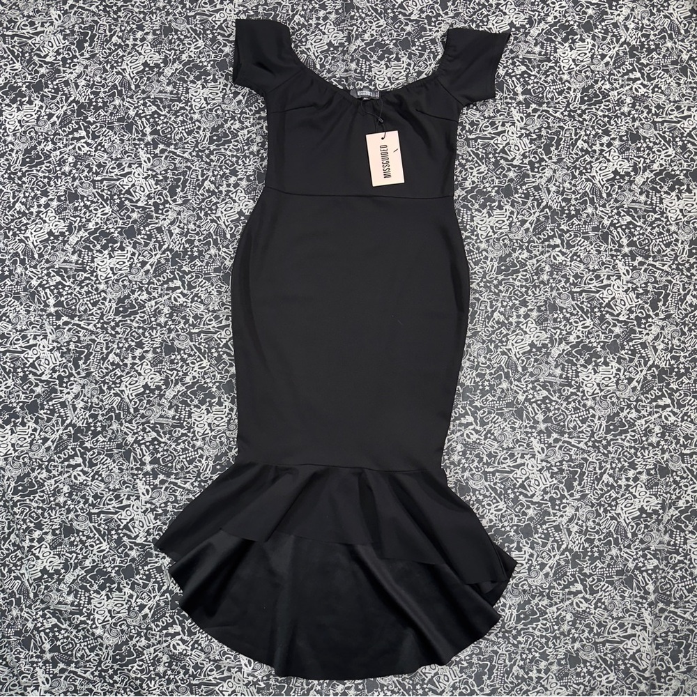 Missguided Elegant Black High Low Dress